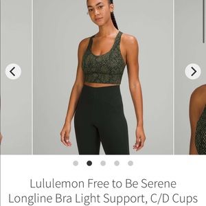 Lululemon Free to be serene longline bra, *light support